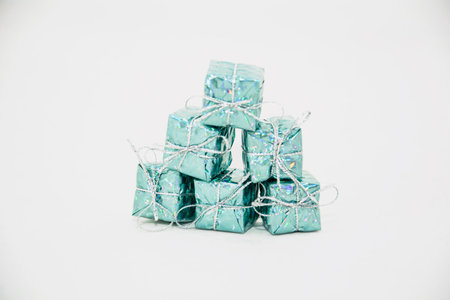 Small magical gifts on a beautiful colored background