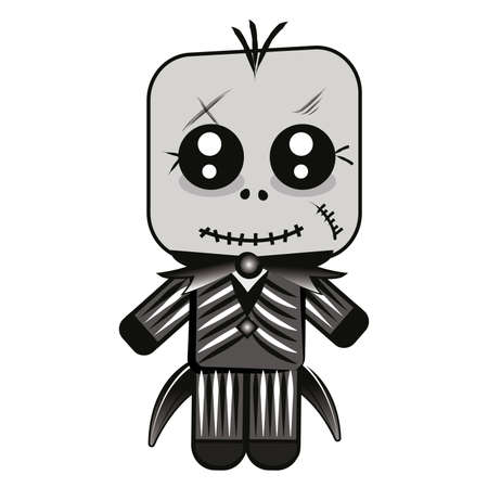 Cartoon of a skeleton kawaii. Skeleton halloween costume - Vectorのイラスト素材