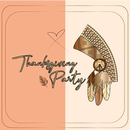 Happy thanksgiving day card with a luxury ornamnetのイラスト素材