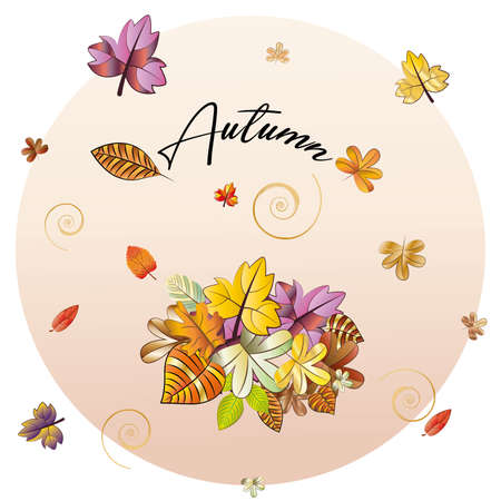 Autumn background with dry leaves. Autumn season - Vectorのイラスト素材