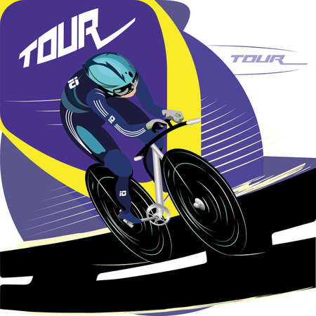 Road cycling illustration. Competition sport image - Vectorのイラスト素材