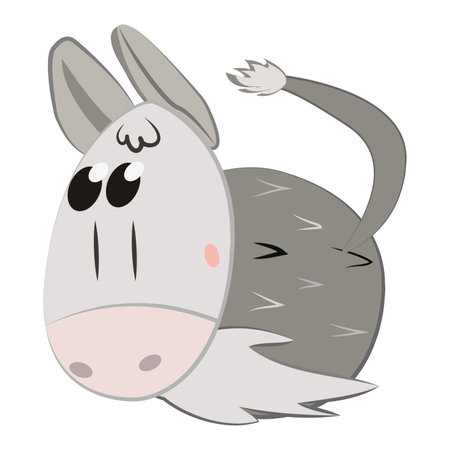 Isolated cartoon of a donkey. Farm animal cartoon - Vectorのイラスト素材