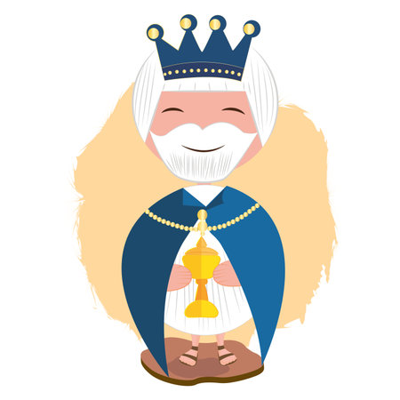 Cartoon of a magi king. Nativity character - Vectorのイラスト素材