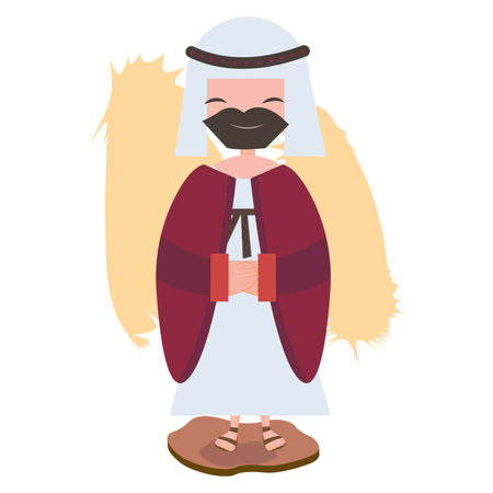 Isolated Joseph cartoon. Nativity character - Vector illustrationのイラスト素材