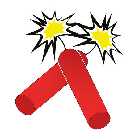 Sticker of a dynamite cartoon - Vector illustrationのイラスト素材
