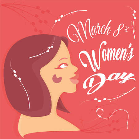Happy womens day card. March 8th - Vector
