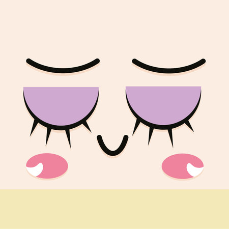 Sleeping facial expression cartoon kawaii - Vector illustrationのイラスト素材