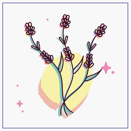 Isolated sketch of a colored flowerのイラスト素材