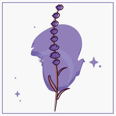 Isolated sketch of a colored flowerのイラスト素材