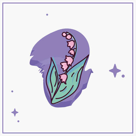 Isolated sketch of a colored flowerのイラスト素材