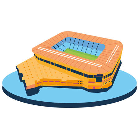 Isolated 3d colored soccer stadiumのイラスト素材
