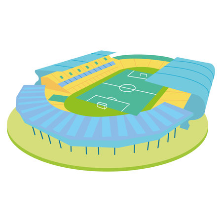 Isolated 3d colored soccer stadiumのイラスト素材