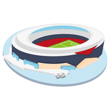 Isolated 3d colored soccer stadiumのイラスト素材