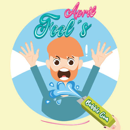 April fools poster Water jet jokeのイラスト素材