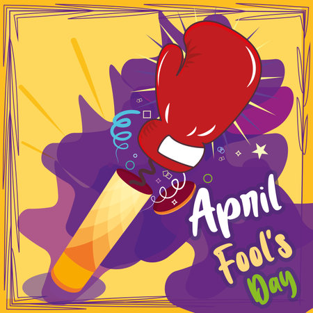 April fools poster Boxing fist jokeのイラスト素材