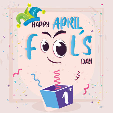 April fools poster Joke boxのイラスト素材