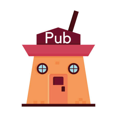 Isolated flat pub store iconのイラスト素材