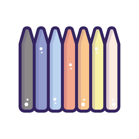 Isolated group of crayons iconのイラスト素材
