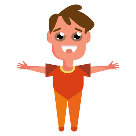Isolated happy boy cartoon character Vectorのイラスト素材