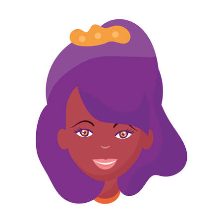 Isolated avatar of a happy afro american girl Vectorのイラスト素材
