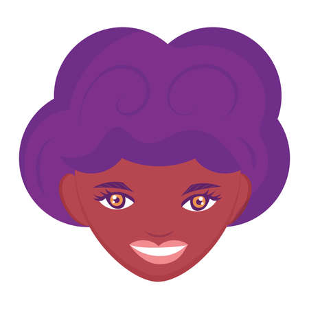 Isolated avatar of a happy afro american girl Vectorのイラスト素材