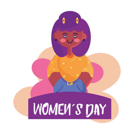 Isolated happy afroamerican women day Vectorのイラスト素材
