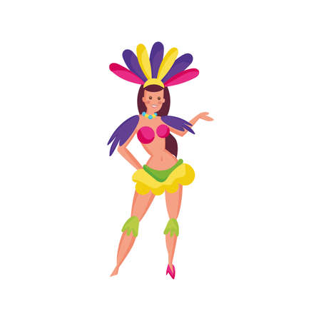 Isolated cute girl with carnival costume Vectorのイラスト素材