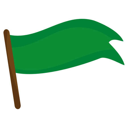 Isolated empty green waving flag Vectorのイラスト素材