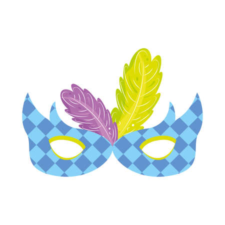 Isolated venetian facial mask with feathers Vectorのイラスト素材