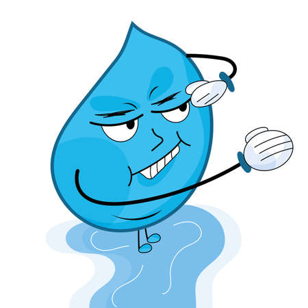 Isolated angry drop of water cartoon Vectorのイラスト素材