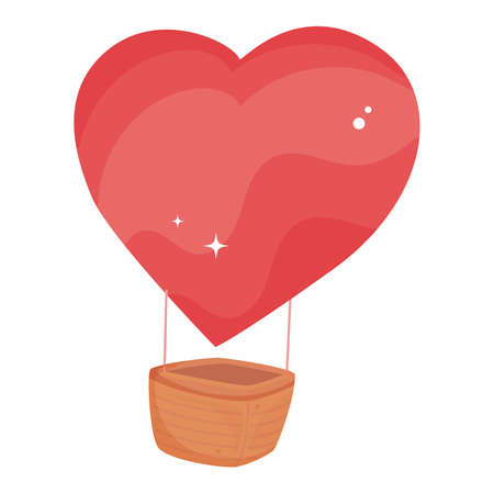 Isolated air balloon with a heart shape Vectorのイラスト素材