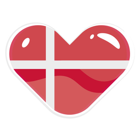 Isolated heart shape with the flag of Denmark Vectorのイラスト素材