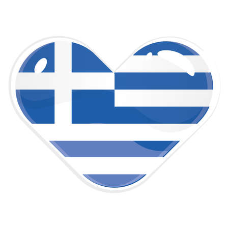 Isolated heart shape with the flag of Greece Vectorのイラスト素材