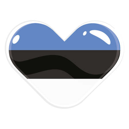 Isolated heart shape with the flag of Estonia Vectorのイラスト素材