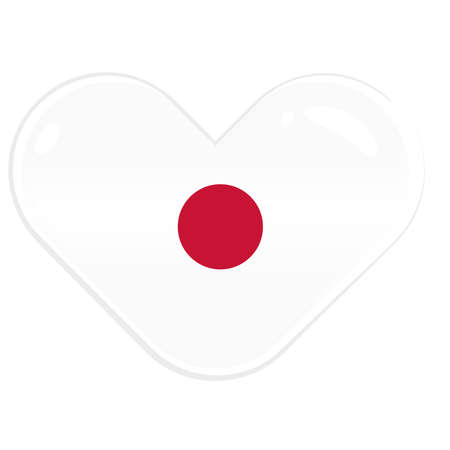 Isolated heart shape with the flag of Japanese Vectorのイラスト素材