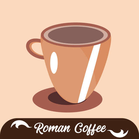 Isolated hot roman coffee drink Vectorのイラスト素材