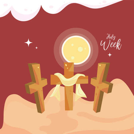 Crucifixion Mount of calvary Holy week Vectorのイラスト素材