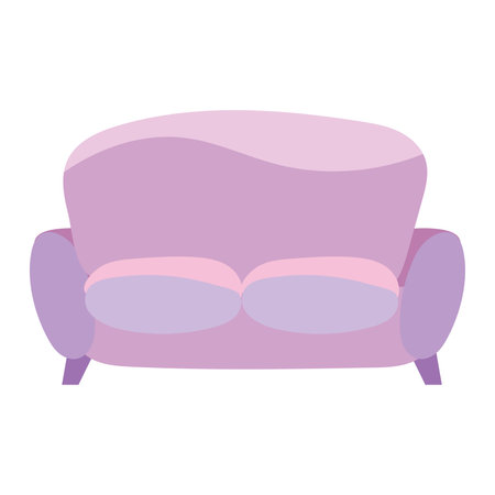 Isolated colored sofa with pair of pillows Vectorのイラスト素材