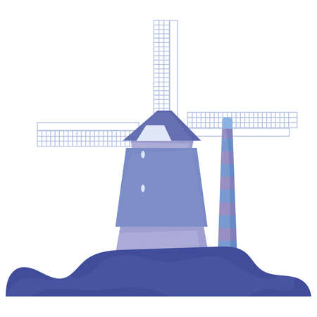 Isolated dutch mill icon image Vectorのイラスト素材