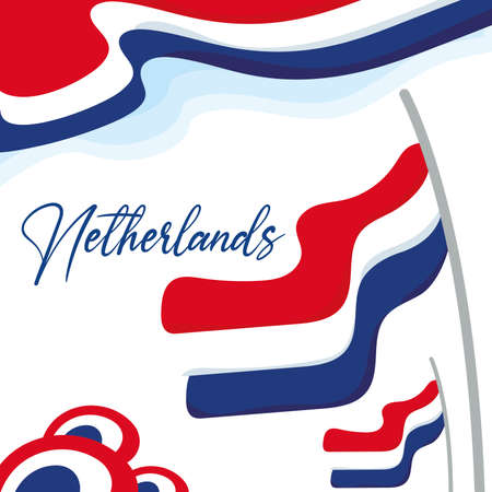 Colored netherlands travel concept Flags of Netherlands Vectorのイラスト素材
