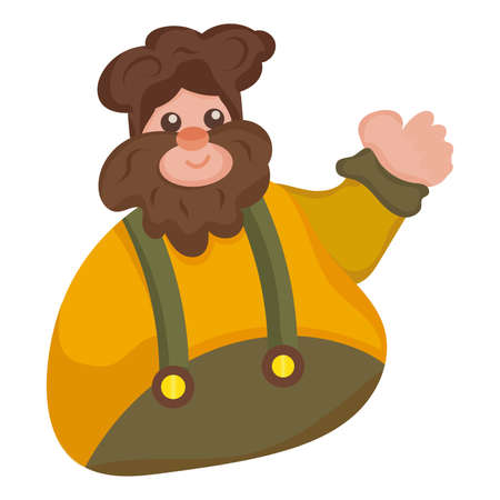 Isolated happy man cartoon with a beard Vectorのイラスト素材