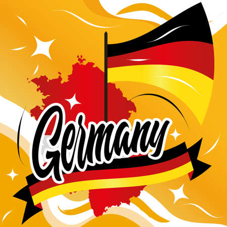 Isolated map of germany with its flag Germany travel concept Vectorのイラスト素材