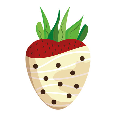 Isolated colored strawberry with white chocolate candy icon Vectorのイラスト素材