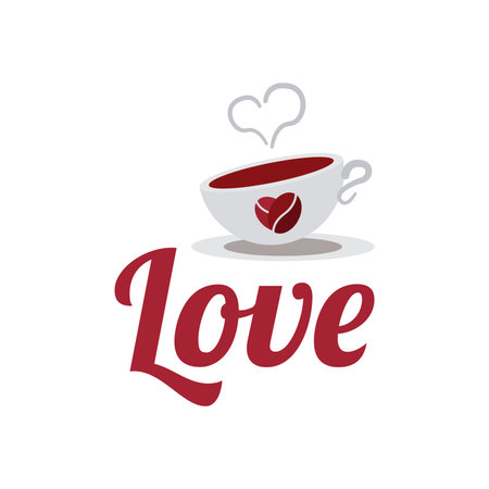 Isolated cup of hot coffee Valentine day icon Vectorのイラスト素材