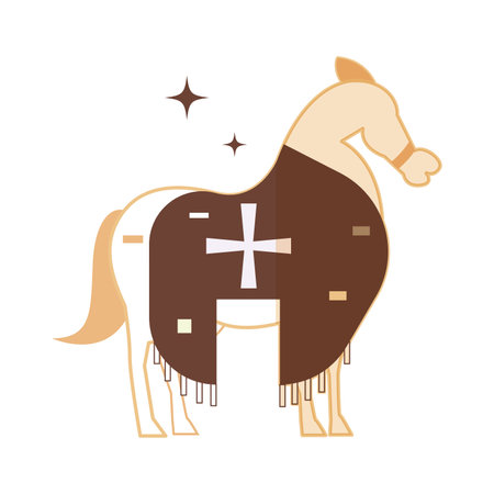 Isolated medieval knight horse cavalry icon Vectorのイラスト素材