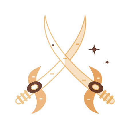 Isolated pair of medieval swords icon Vectorのイラスト素材