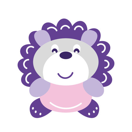 Isolated fluffy hedgehog doll toy icon Vectorのイラスト素材