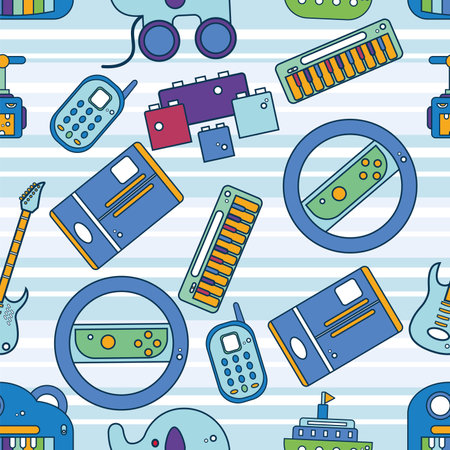 Seamless pattern background with toy icons Vectorのイラスト素材