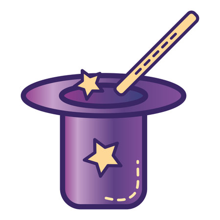 Isolated magic hat with wand icon Vectorのイラスト素材