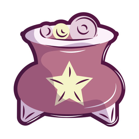 Isolated colored witch cauldron magic icon Vectorのイラスト素材